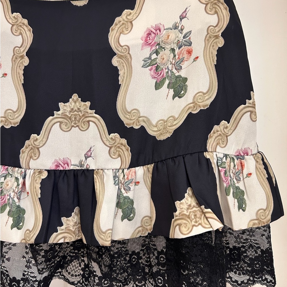 REVOLVE Rose Black and Cream Mini Skirt - Picture 10 of 11